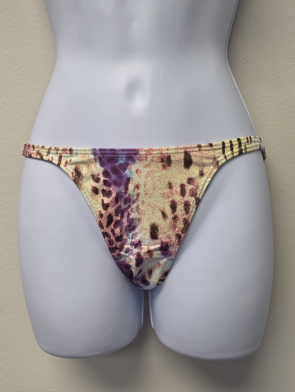 Cia Maritima animal Print lilas tanga bikini bottom S
